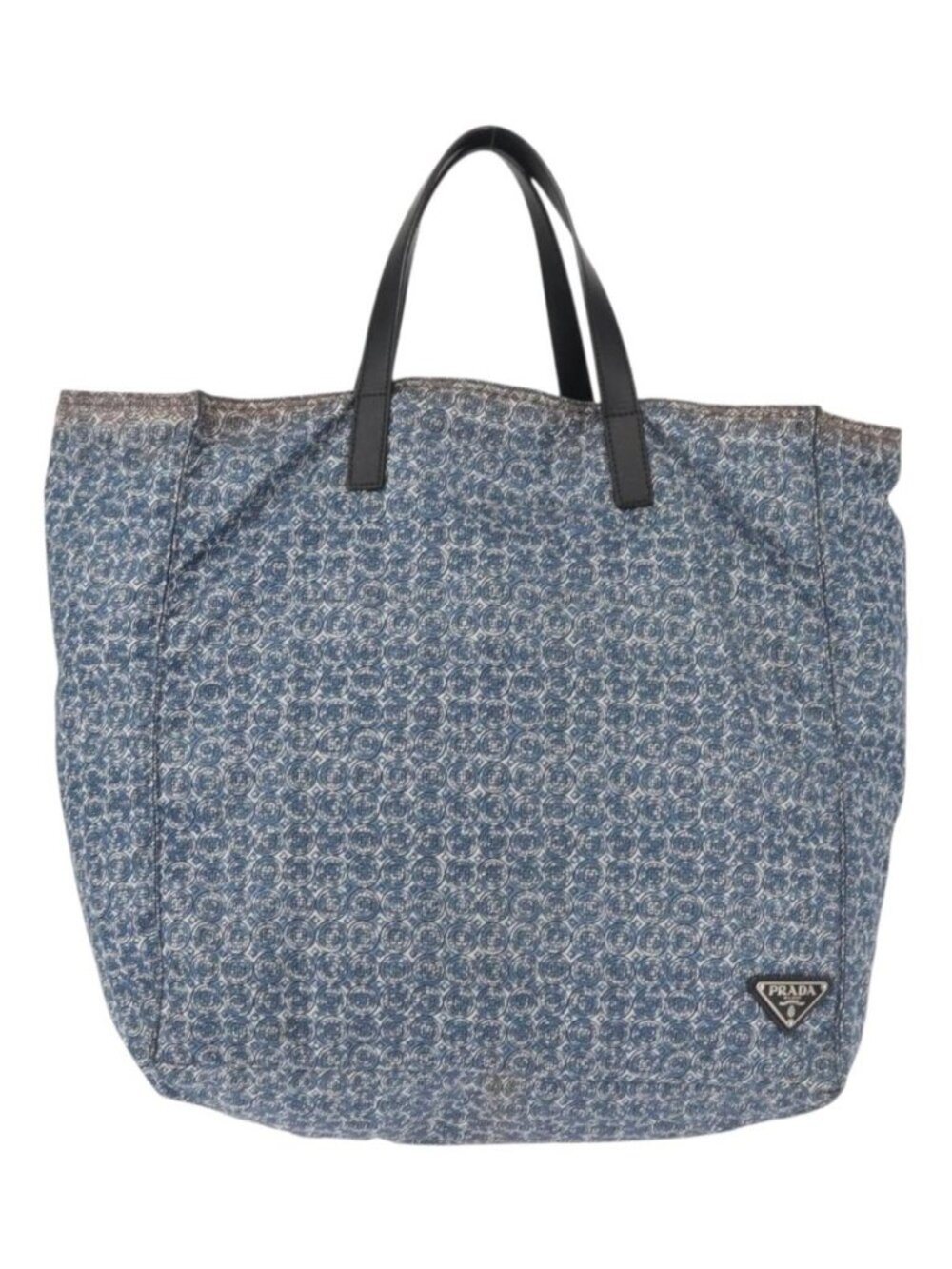 PRADA Tote Bag Nylon Blue Silver - Picture 2 of 14